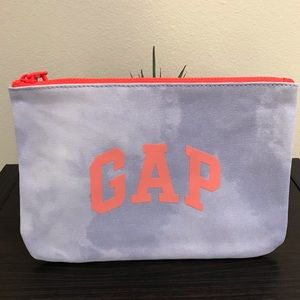 Gap Canvas Pouch Purple Tie Dye w Orange Zipper